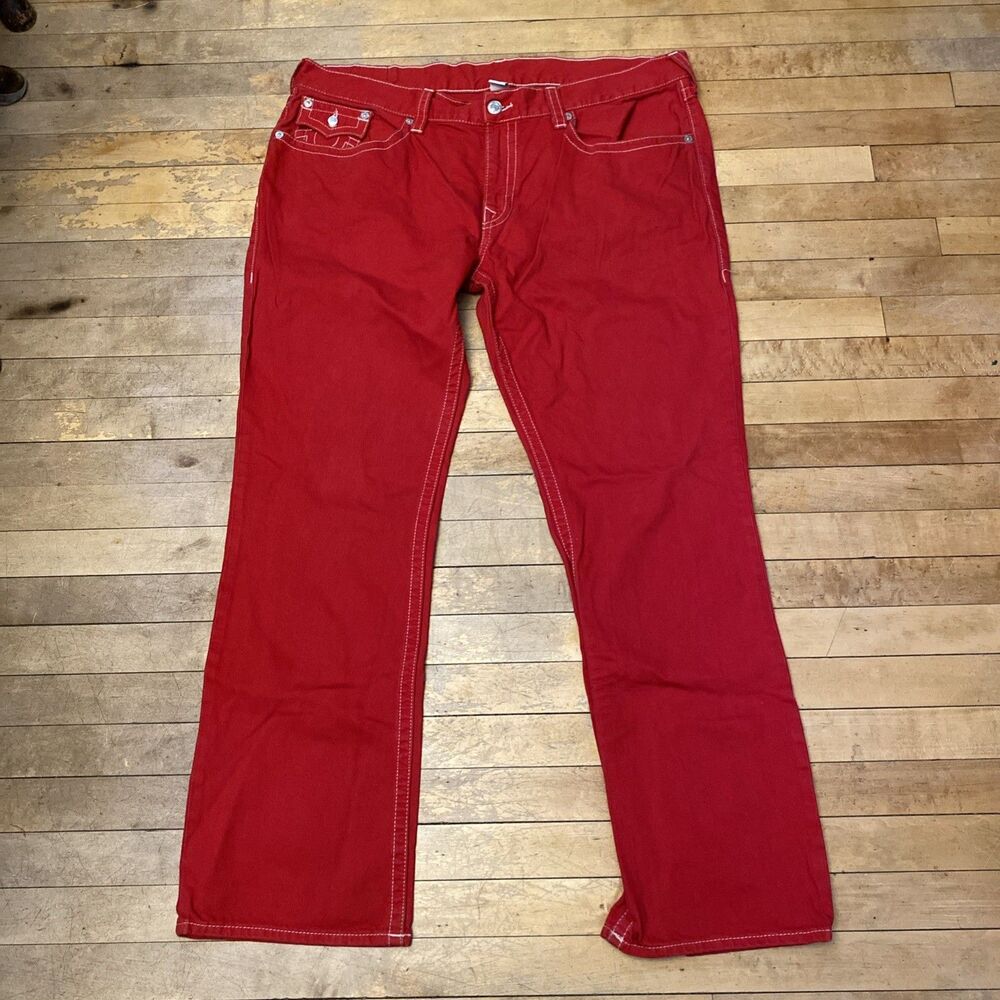 True Religion Jeans Men’s Size 44 Red Denim World Tour Straight Buddha